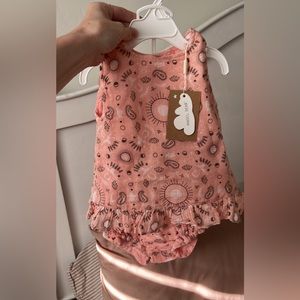 Baby girl angel dear peach paisley set